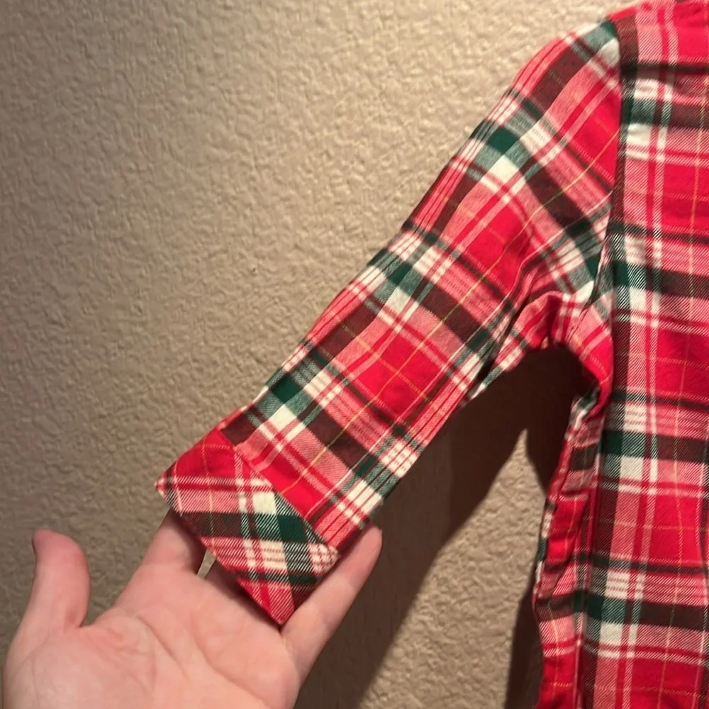 New Cat & Jack Baby Boy’s Flannel Shirt Onesie With Bow tie Size 6-9 Months NWOT